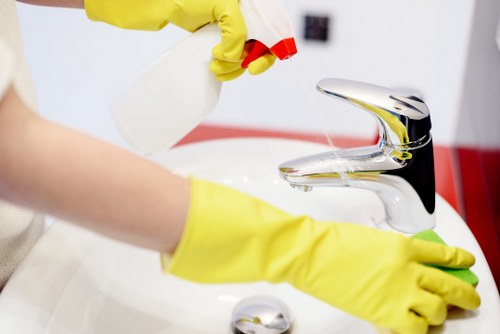Local cleaners preparing a Shoreditch loft-style property for move in