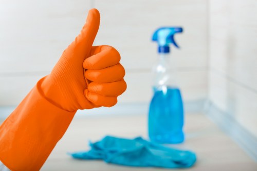 Professional cleaning of communal stairs and entrance area