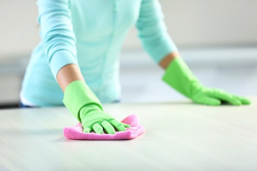 Technician treating mattress stains in a Shoreditch apartment