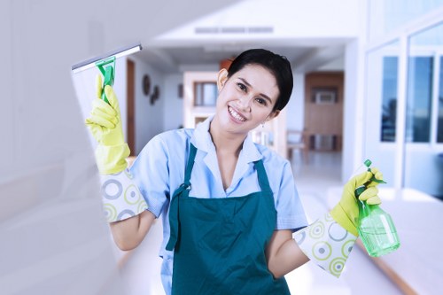 An internal discussion of a cleaning service concern and resolution steps